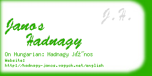 janos hadnagy business card